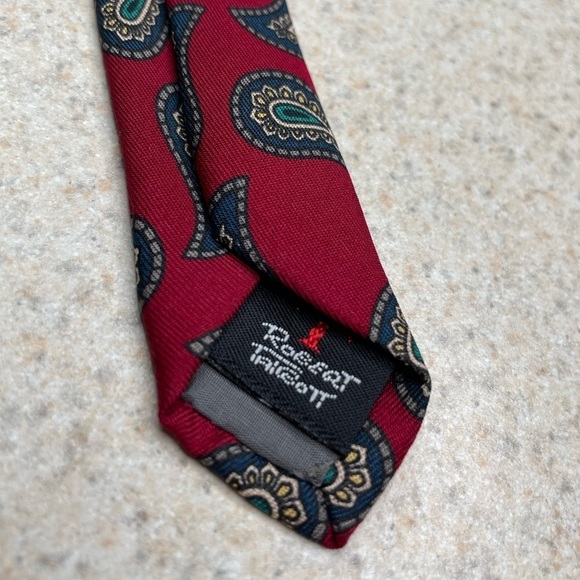 Robert Talbott Jacobson’s Red Paisley Tie Handsewn Silk 58” - Picture 9 of 10